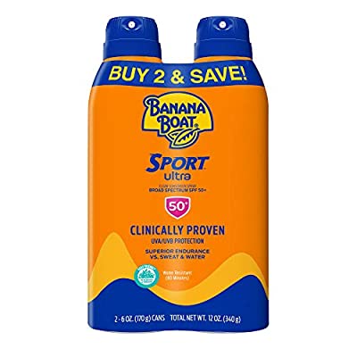 4 Qty Banana Boat Sport Ultra Sunscreen Spray, SPF 50, 6oz