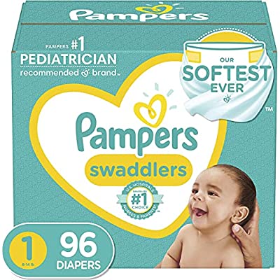 96 Ct – Pampers Swaddlers Disposable Baby Diapers Newborn/Size 1