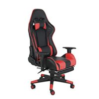 Comfty Gaming Chair with Footrest, Height Adjustable & Pillows