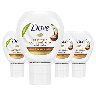 4 Pack Dove Body Wash Concentrate Refill, Shea & Warm Vanilla