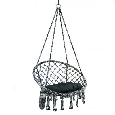 Equip Deluxe Outdoor Macrame Hammock Hanging Chair, Cotton Multi-Color