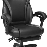 OFM Reclining Gaming Chair with Footrest, Bonded Leather