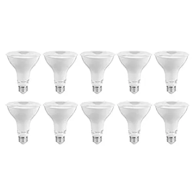 10 Pack Dimmable, 800 Lumens, E26 Base, PAR30 LED Light Bulb, Daylight