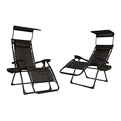 2 Set Bliss Hammocks Zero Gravity Chairs, w/Canopy