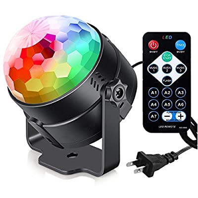Sound Activated  RGB Disco Ball with Remote Control Dj Lighting