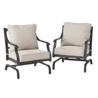 2Set Newport Deep Seating Outdoor Stationary Rocking Chairs