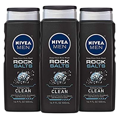 3 Pack NIVEA MEN Deep Clean Rock Salts Body Wash