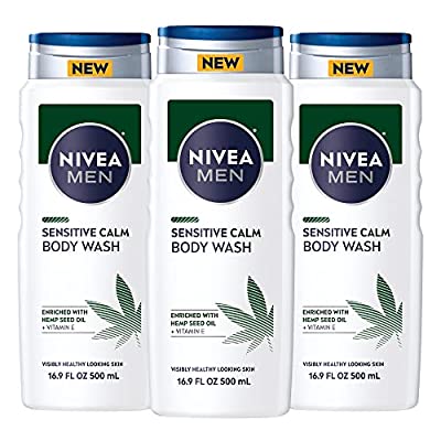 3 Pack NIVEA MEN Sensitive Calm Body Wash, 16.9 Oz