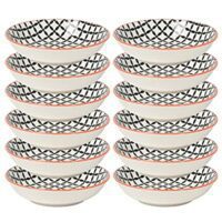 12 Set Now Designs Lattice Dip Bowls, White/Black