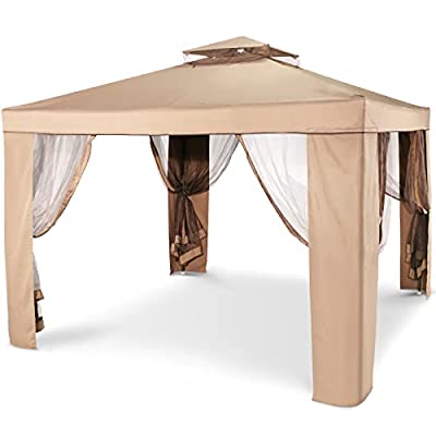 Happybuy Outdoor Canopy Gazebo Tent, Portable Canopy Shelter, 10’x10′