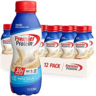12 Pack Premier Protein Shake, Vanilla, 30g Protein, 1g Sugar, 24 Vitamins & Minerals