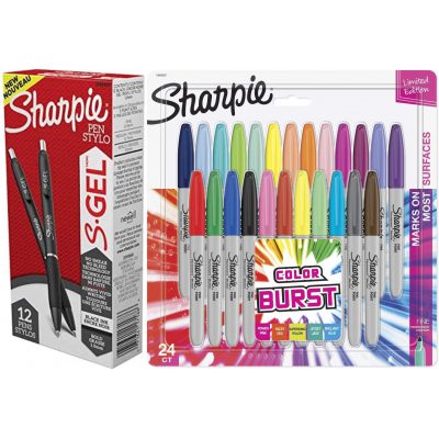 24 Ct Sharpie Color Burst Markers + 12 Ct Gel Pens