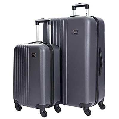 2 Pcs Travelers Club Cosmo Hardside Spinner Luggage, Charcoal Grey (21/28) - $42.17 ($124.03)