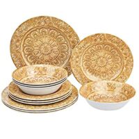 Amazon Basics 12-Piece Melamine Dinnerware Set