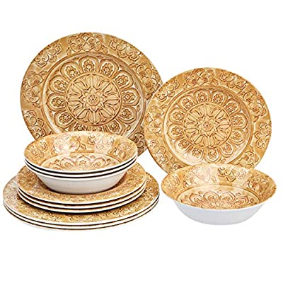 Amazon Basics 12-Piece Melamine Dinnerware Set - $18.42 ($37.57)