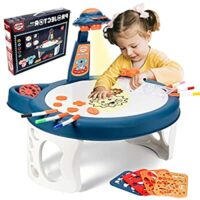 Kids Projector Drawing Board Smart Painting Desk, 48 Animal Patterns