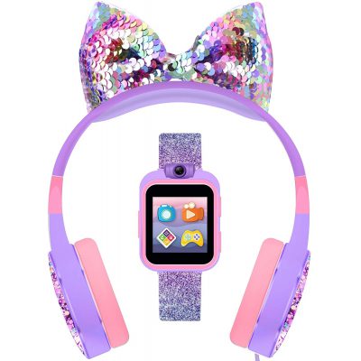 iTech Junior Girls Headphones & Smartwatch Set – Various Colors - $18.99 ($39.88)