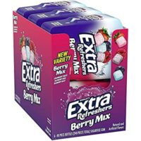 6 Pack Extra Refreshers Berry Mix Gum, 40-Pc Bottles