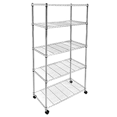 YSSOA 5-Tier Heavy Duty Storage Shelving Unit ,Chrome - $43.63 ($99.99)