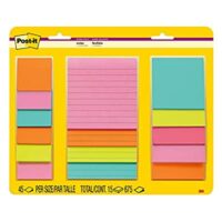 15 Pads Post-it Super Sticky Notes, Assorted Sizes