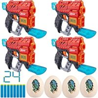 4 Pk X-Shot Dino Attack Extinct Foam Dart Blaster