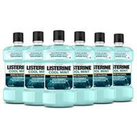 6 Pack Listerine Zero Alcohol Mouthwash, Cool Mint Flavor, 1 L