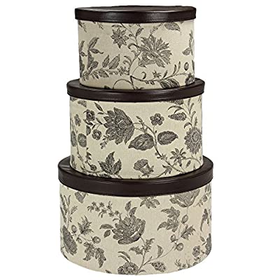 3 Pc Household Essentials Hat Box Set with Faux Leather Lids - $9.26 ($143.19)