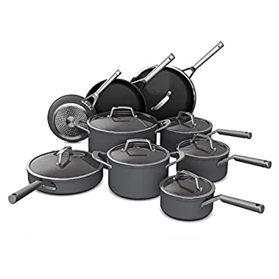 16 Pc Ninja C39900 Foodi NeverStick Premium Cookware Set, Slate Grey