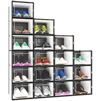 18 Set Shoe Storage Organizers, Heavy Duty Stackable, Medium Size