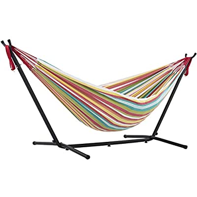 Vivere Double Cotton Hammock with Stand and Bag – Salsa