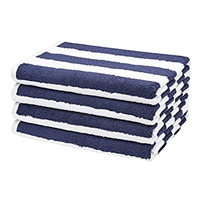 4 Pack Amazon Basics Cabana Stripe Beach Towel, Blue - $17.43 ($52.87)