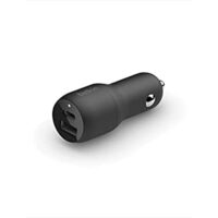 Belkin 37W Dual Port Fast Car Charger, USB C & USB A