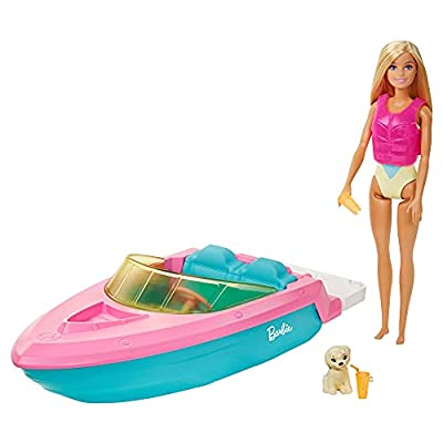 Barbie Doll and Boat Playset with Pet Puppy - $11.99 ($25.99)