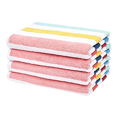 4 Pack Amazon Basics Cabana Stripe Beach Towel