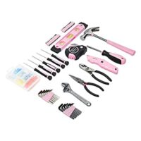 Amazon Basics Household Tool Set with Tool Storage Box, Pink