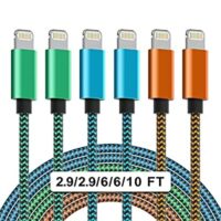 6 Pack MFI certified Lightning Cable, 2.9/2.9/6/6/10/10 FT
