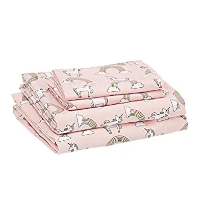 Amazon Basics Kids Unicorns & Rainbows Sheet Set – Full,