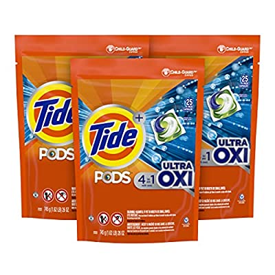 3 Pack, 4-in-1 Ultra Oxi Tide PODS, 75 Ct