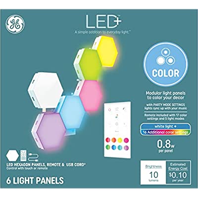 GE Lighting LED+ Color Changing Hexagon Tile Panels - $19.97 ($65.99)