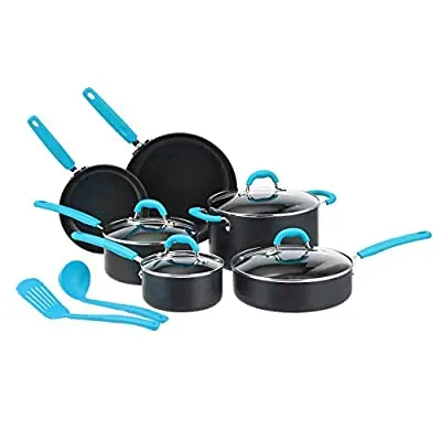 12 Pcs Amazon Basics Hard Anodized Non-Stick Cookware Set