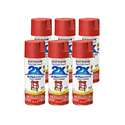6 Pack Rust-Oleum Painter’s Touch 2X Ultra Cover Spray Paint, Satin Paprika