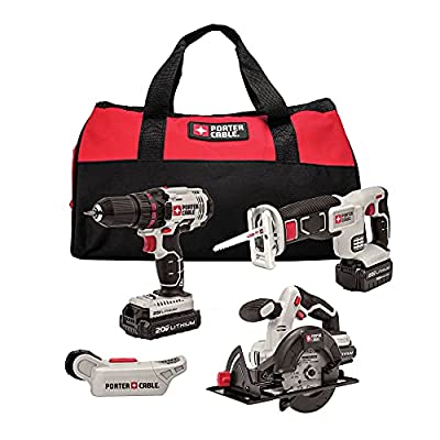 PORTER-CABLE 4-Tool Power Tool Set w/ 2 Batteries - $99.00 ($199.99)