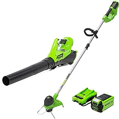 Greenworks 40V Cordless String Trimmer & Leaf Blower