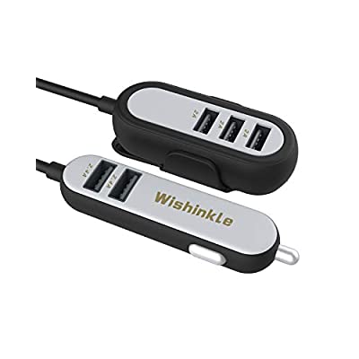Wishinkle 5 Port USB Car Charger 5FT, 54W