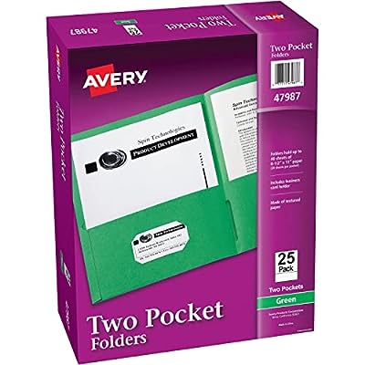 125 Pack Avery Two Pocket Folders, Holds up to 40 Sheets
