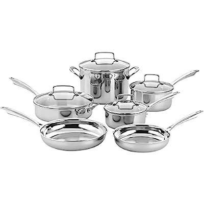 10 Pc Cuisinart Classic Pots & Pans Stainless Steel Set