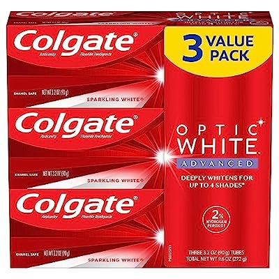 3 Pack Colgate Optic White Advanced Teeth Whitening Toothpaste