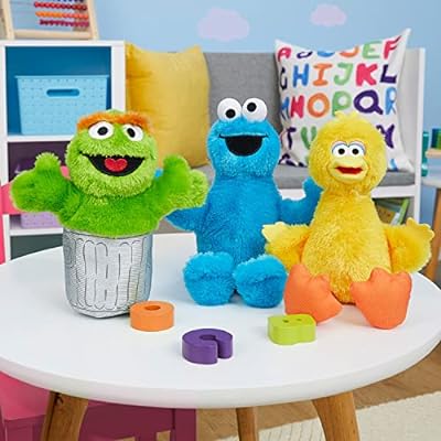 Sesame Street Friends Cookie Monster, Big Bird, and Oscar Plush Set