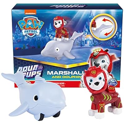 Paw Patrol, Aqua Pups Marshall and Dolphin Action Figures Set