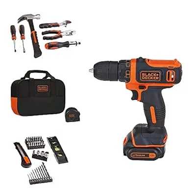 BLACK+DECKER 12V MAX Drill & Home Tool Kit 60 Pc